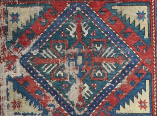 Antique Caucasian Shirvan Rug,
Size cm:170 x 103,
Size ft:5'8 x 3'5,
Code No:R3231,
Availability:In Stock,
This rug is over hundred years old and some major damage           