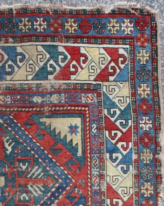 Antique Caucasian Shirvan Rug,
Size cm:170 x 103,
Size ft:5'8 x 3'5,
Code No:R3231,
Availability:In Stock,
This rug is over hundred years old and some major damage           