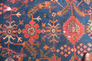Antique Ushak Carpet
	
Age:Antique,
Origin:Turkish,
City/Village: 	Ushak,
Size cm: 	340 x 240,
Size ft: 	11'4 x 8'0,
Code No: 	R5831,
Availability: 	In Stock,This rug is over hundred years old and some major damage       
