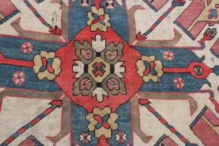 Antique Caucasian Chelaberd Rug
Size cm:250 x 150,
Size ft:8'4 x 5'0,
Code No:R6915,
Availability:In Stock,
This rug is over hundred years old and some major damage           
