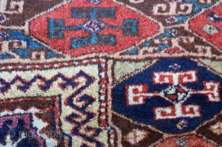 Antique Kurdish Rug,
Size cm:204 x 110,
Size ft:6'9 x 3'8,
Code No:R3193,
Availability:In Stock,
This rug is over hundred years old and some major damage
            