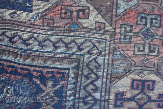 Antique Kurdish Rug,
Size cm:204 x 110,
Size ft:6'9 x 3'8,
Code No:R3193,
Availability:In Stock,
This rug is over hundred years old and some major damage
            