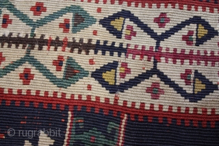 Beautiful hand-woven Tribal and Village Caucasian Kilim Rug, Size 200 x 80cm, This rug is over hundred year’s old and very good condition.          