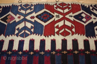 Beautiful hand-woven Tribal and Village Antique Turkish Konya Kilim Rug, Size 350 x 185cm.
This piece is Over Hundred years old and in very good condition.        