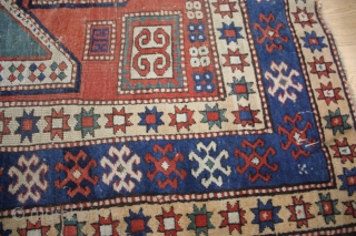 Beautiful Antique Caucasian Sewan Kazak Carpet R7805,This rug is over hundred years old, Size 218 x 154cm                