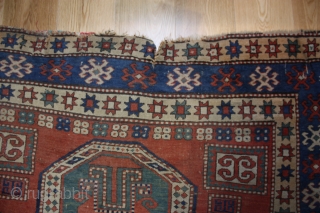 Beautiful Antique Caucasian Sewan Kazak Carpet R7805,This rug is over hundred years old, Size 218 x 154cm                