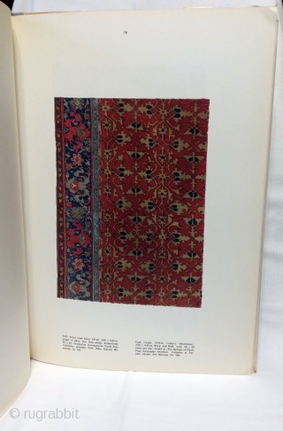 Samples of the Old Turkish Carpets and Kilims / Eski türk halilarindan ve kilimlerinden örnekler
Turkish Islamic Arts Museum
Istanbul: Sümerbank, 1961.

88 pp. 40 offset color plates. 13.5 x 19 Hardback in chipped dustjacket  ...