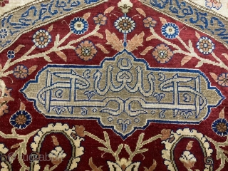 Old Hereke pure silk carpet 6x4.                           