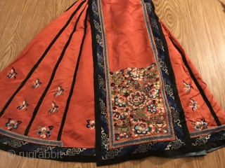 Chinese silk embroidered skirt.                             