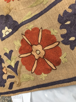 Late 18th/Early 19th C. Ottoman Embroidery

Repeat of six flower and leaf spray with plant and stem. 5” border of flower and leaf. All hand embroidered chain stitch overall. Six colors of: orange,  ...