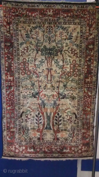 Highly Collectible Silk on Silk Persian Qum

This hunting scene is very popular among Qom rugs and many collectors like to hang them on walls. 
Workmanship: Handmade.


Size: 50'' long 32'' wide

Material : Pure  ...