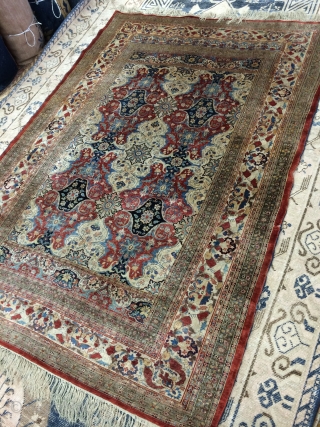 Silk Tabriz Size 4.5 x 6.3 Excellent condition.                         