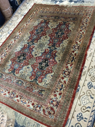 Silk Tabriz Size 4.5 x 6.3 Excellent condition.                         