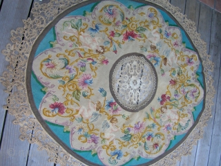 PARLOR/PARLOUR TABLE COVER 
     Size: 41 - 48 inches (diameter)
     Date: Mid to late Victorian (2nd-3rd quarter of the 20th century)
     ...