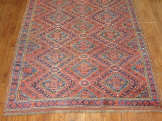 Antique Ersari.  Size is 6'1''x13'3''.

  I am not an expert with these things.  Bought this cause it was attractive.  Lower areas towards center of rug.  In my  ...