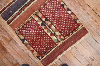 Antique Turkish Melas bag front. May have been a longer piece at one point?  Measure 1'8''x2'3''                