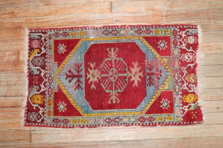 Antique Yastik 1'8''x2'10''. Can use a little TLC or use as is.                     