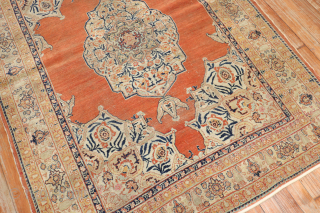 Antique Hadji Ja lili Tabriz 4'x6',  Scattered minor low areas.                      