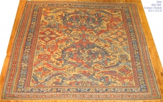 Antique Turkish Oushak Size 10'2''x11'6''..  Low areas.                         