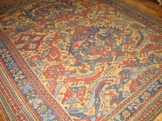 Antique Turkish Oushak Size 10'2''x11'6''..  Low areas.                         