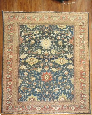 Antique Persian Sultanabad 12'2''x15'7''.  Untouched.  Scattered worn areas that are minor.  Entire inventory online at www.rugsrusonline.com              