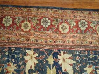 Antique Persian Sultanabad 12'2''x15'7''.  Untouched.  Scattered worn areas that are minor.  Entire inventory online at www.rugsrusonline.com              