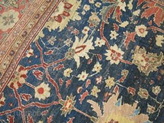 Antique Persian Sultanabad 12'2''x15'7''.  Untouched.  Scattered worn areas that are minor.  Entire inventory online at www.rugsrusonline.com              