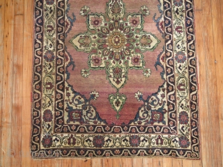 Antique Lavar Kerman.  Has some low areas more towards center.  Measures 3'3''x4'8''                   