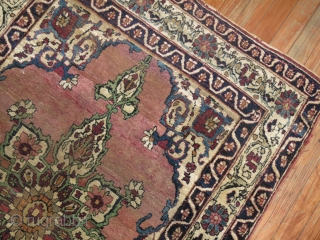Antique Lavar Kerman.  Has some low areas more towards center.  Measures 3'3''x4'8''                   