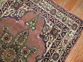 Antique Lavar Kerman.  Has some low areas more towards center.  Measures 3'3''x4'8''                   