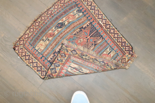 Antique Soumac.  1'8''x1'10''.  Old piece as is condition.                       