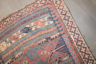 Antique Soumac.  1'8''x1'10''.  Old piece as is condition.                       