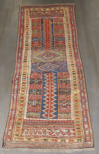 Kurdish Jaff? Runner. Wonky has some old repairs. Never before seen tribal. 3'3''x9'4''