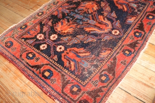 Antique Afshar.  Low areas. 1'10''x2'5''                           