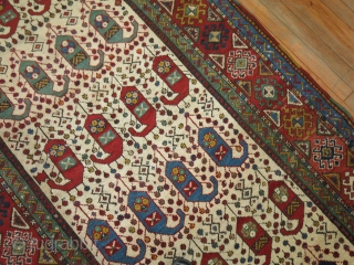 Antique Vivid Ivory Kazak 4'x8'10''.  BOught as is..  Cannot see any repairs.  If done they were impeccable.             