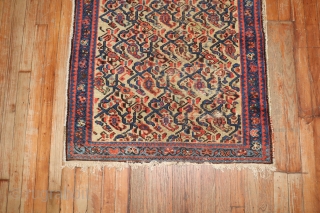 Antique Senneh 2'10''x4'1''.  Worn rug decorative.

                          