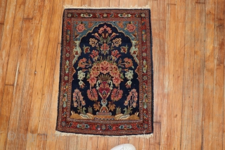 Antique Kashan 1'10''x2'6''.  Excellent condiiton.  Minor low areas.                       