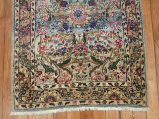 Antique Persian Kerman...  Fine Weave...  Fine colors..  Decorative.  Minor low areas.                  