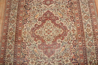 Antique Kashan 4'7''x6'7''.  Has some minor low areas.  Needs some attention on end.                  