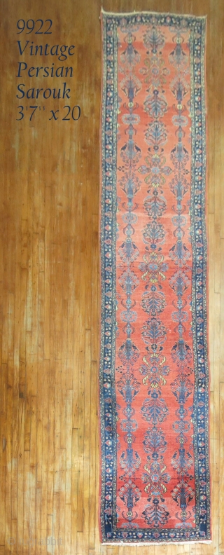 Antique Persian Lilihan Mohajeran Design RUnnner.  3'7''x20'.  Excellent condition.  Nothing to report.                  