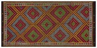 Usak nomad jijim kilims.
Majestic hand-woven kilim with geometric designs,
Traditional Oriental ethnic style kilim,
It was manufactured in Usak and was produced using the best weaving techniques.
Made from handspun wool and goat hair.
Hand-woven and  ...