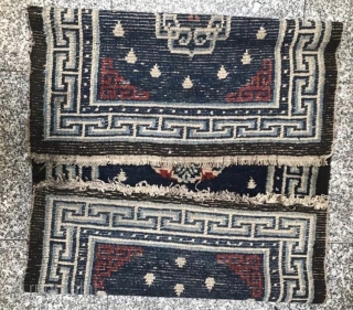 Mid 19thC Tibetan rug
No repair                            