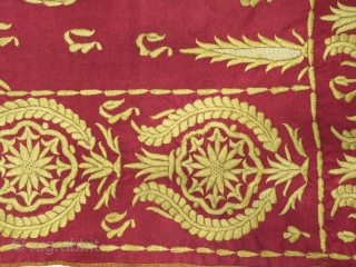 Antique Ottoman Textile gold & thread on banat made by Feshane late 18 C. wonderful colors and Mint condition any more pictures please let me know       