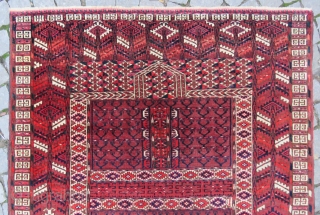 Antique Turkoman Engsi rug wonderful colors and nice condition all original Circa 1890-1900                    