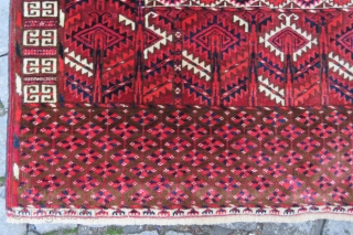 Antique Turkoman Engsi rug wonderful colors and nice condition all original Circa 1890-1900                    