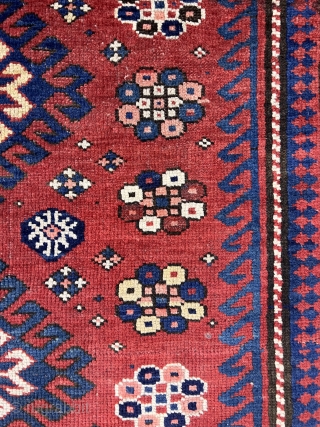 Antique Caucasian Borchalo rug 
size : 3`10"x 7`7" feet ( 1,16x2,30 cm ) nice condition and Spectacular colors if you need any information please contact with email to sahcarpets@gmail.com 
Thanks   