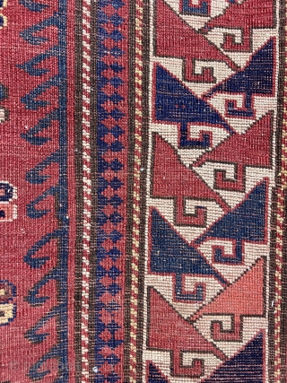 Antique Caucasian Borchalo rug 
size : 3`10"x 7`7" feet ( 1,16x2,30 cm ) nice condition and Spectacular colors if you need any information please contact with email to sahcarpets@gmail.com 
Thanks   