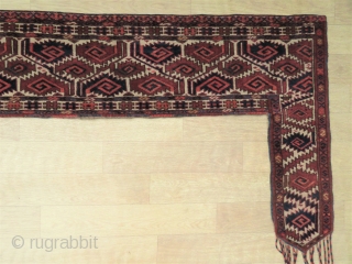 Turkoman Kapunulk all original very nice colors , very good condition and size 1,44x80 cm without tassel Circa 1900              