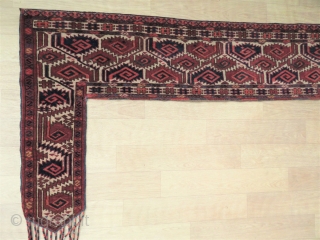 Turkoman Kapunulk all original very nice colors , very good condition and size 1,44x80 cm without tassel Circa 1900              