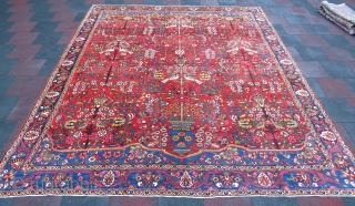 Bahtiar Feridan all ower design wonderful colors and excellent condition all original all most square size 4,00x3,50 cm Circa 1880-1890             